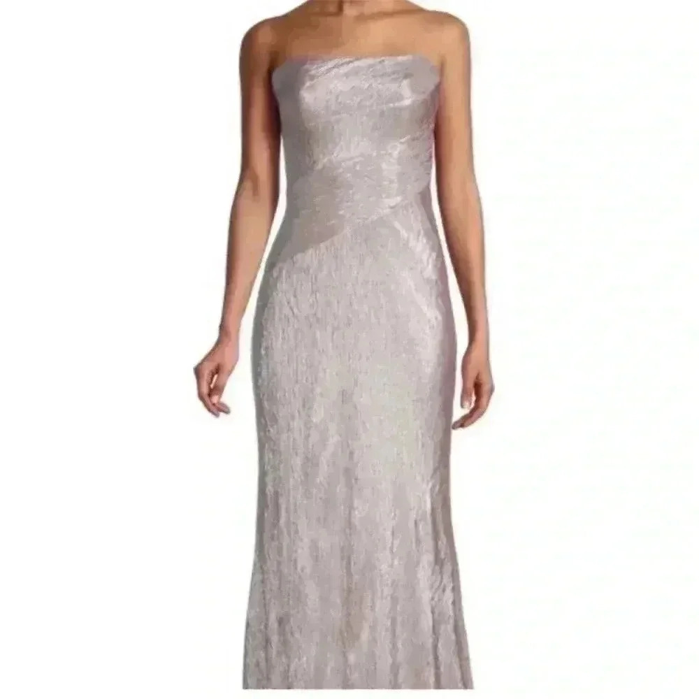 Rene Ruiz Collection Strapless Metallic Gown Size 12